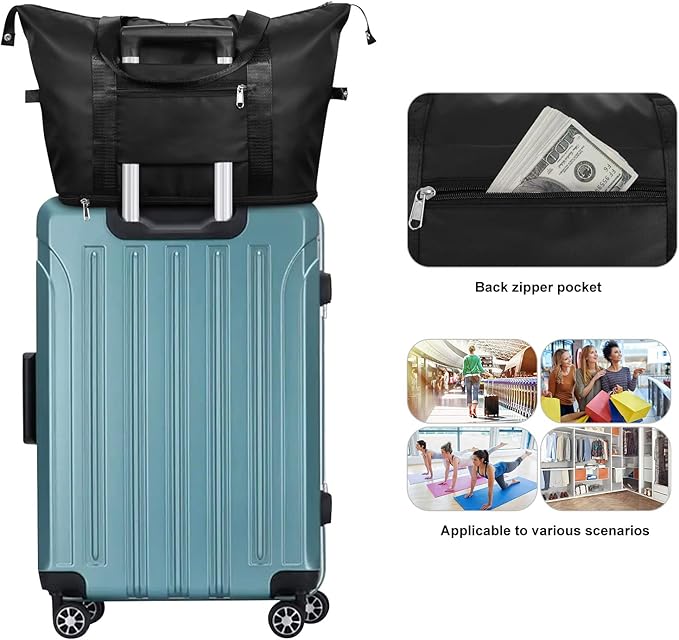 Womens Travel Duffel Bag Lightweight Sport Gym Bag Waterproof Weekender Overnight Bag with Wet and Dry Separation Pocket for Gym Training Yoga Fitness Swimming