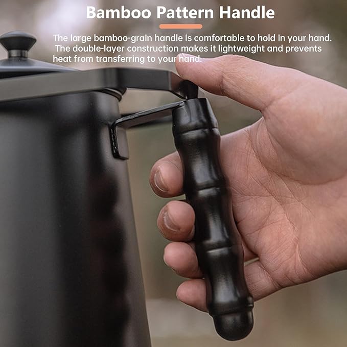 Campingmoon Camping Kettle Camp Tea Kettle Campfire Kettle for Open Fire Stainless Steel outdoor Camping Coffee Tea Pot for Boiling Water 1.5L