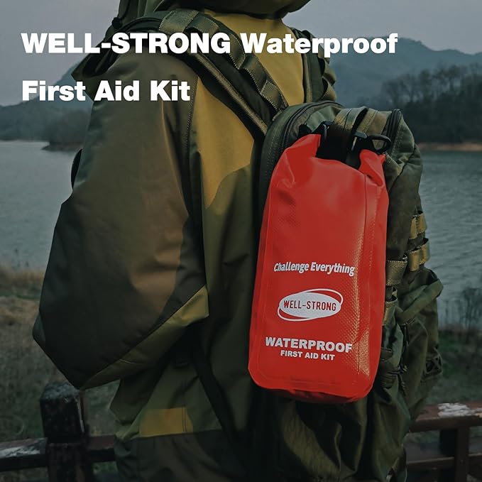 Waterproof Marine First Aid Kit 210Pcs - Emergency Boat Safety Supplies for Fishing, Kayaking with Roll Top Design