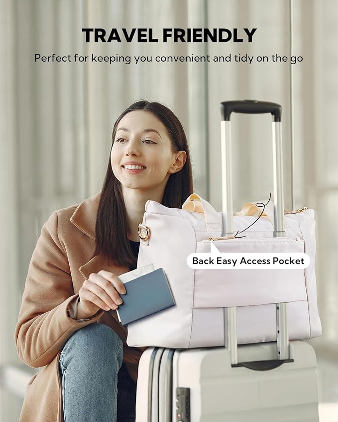 WATERFLY Women's Gym Tote Bag: Lightweight Waterproof Duffel Bag with Compartment Pockets for Woman Carry-on Weekender Overnight Airplane Sports Travel Gym Exercise Duffle Bags