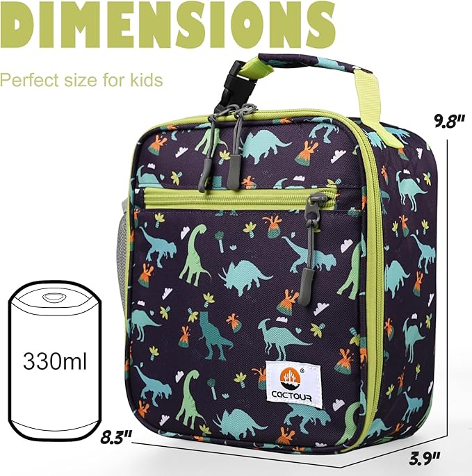 Lunch Box Kids,Premium Insulated Lunch Bag for Girls Boys,Soft Bag Mini Cooler Back to School Thermal Reusable Lunch Bag for Work School Picnic (Dino)