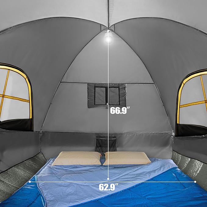 Pickup Truck Tent, Waterproof PU2000mm Double Layer for 6.5 FT Truck Bed, Portable Bed Tent for Camping, Gray
