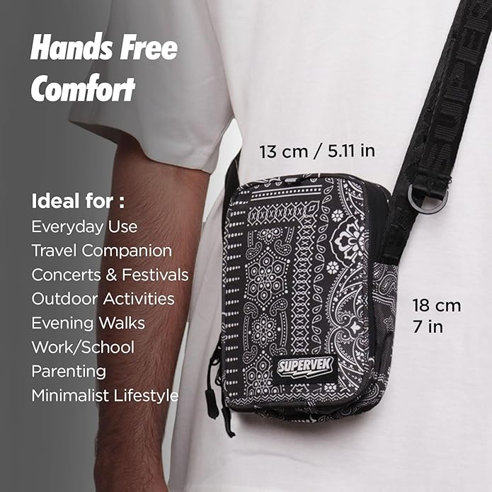 Mini Sling Bag PRO - Waterproof Zip, Fabric & Adjustable Fly Strap | Urban Crossbody Travel Chest For Men Women