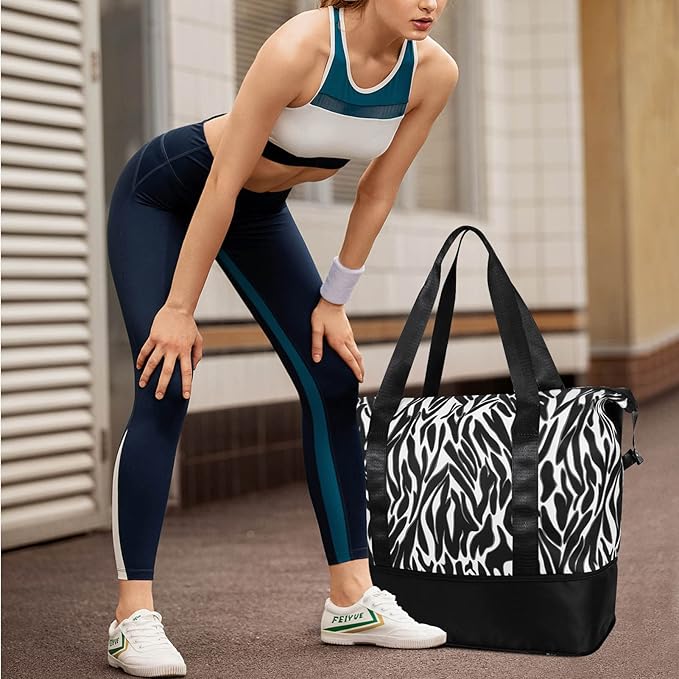 Womens Travel Duffel Bag Lightweight Sport Gym Bag Waterproof Weekender Overnight Bag with Wet and Dry Separation Pocket for Gym Training Yoga Fitness Swimming