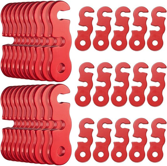 SATINIOR Guyline Tensioner Aluminum Alloy Tent Cord Paracord Tensioner Guy Line Rope Adjusters Cam Jam Cord Tighteners for Outdoor Tent Camping Hiking Accessories