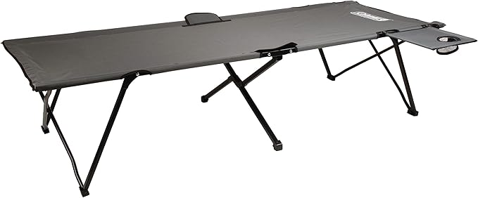 Coleman Pack-Away Camping Cot with Removable Side Table, Extra Wide Cot Fits Adults up to 6ft 6in or 300lbs, Carry Bag Included