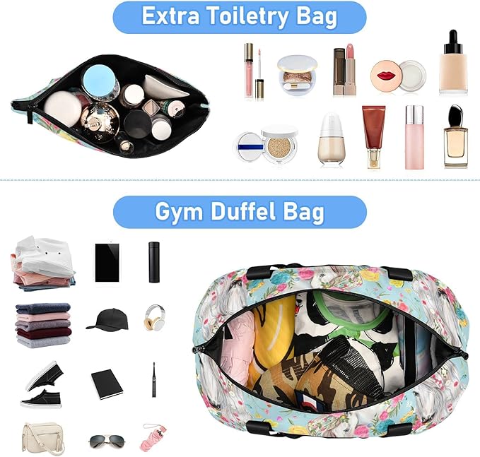 Women's Weekender Duffle Bag for Travel and Gym with Toiletry and Shoes Compartment