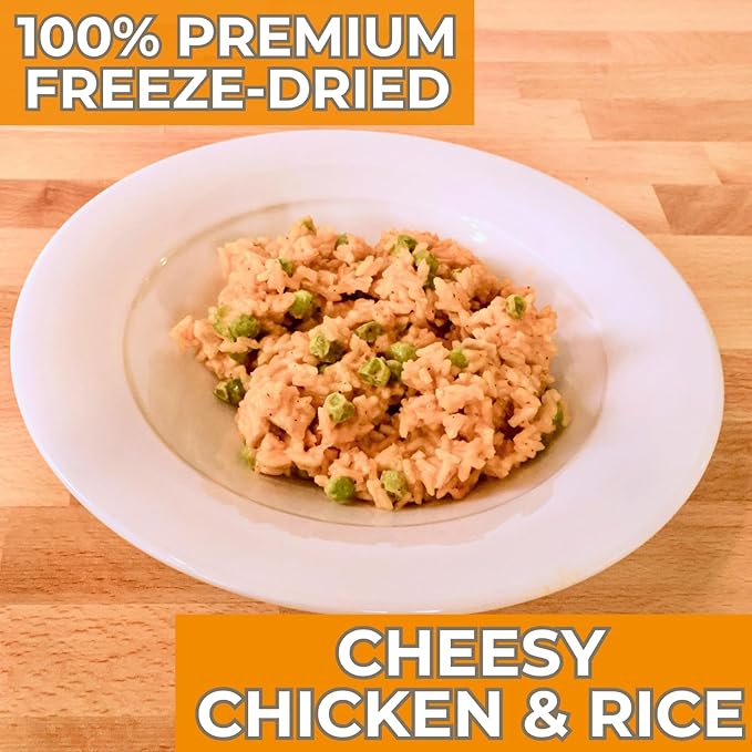Nutristore | Freeze-Dried Cheesy Chicken and Rice | Emergency Survival Bulk Food Storage Meal | Perfect for Everyday Quick Meals and Long-Term Storage | 25 Year Shelf Life | USDA Inspected