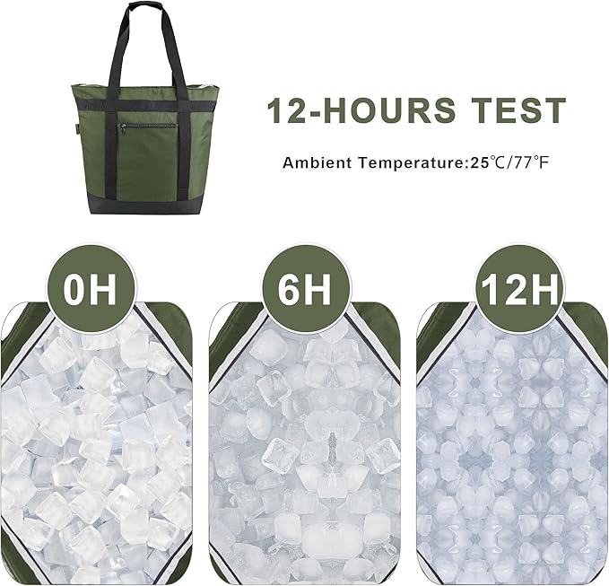 BeeGreen Insulated Cooler Bag Leakproof Freezer Shopping Tote for Groceries Thermal Food Delivery Bag