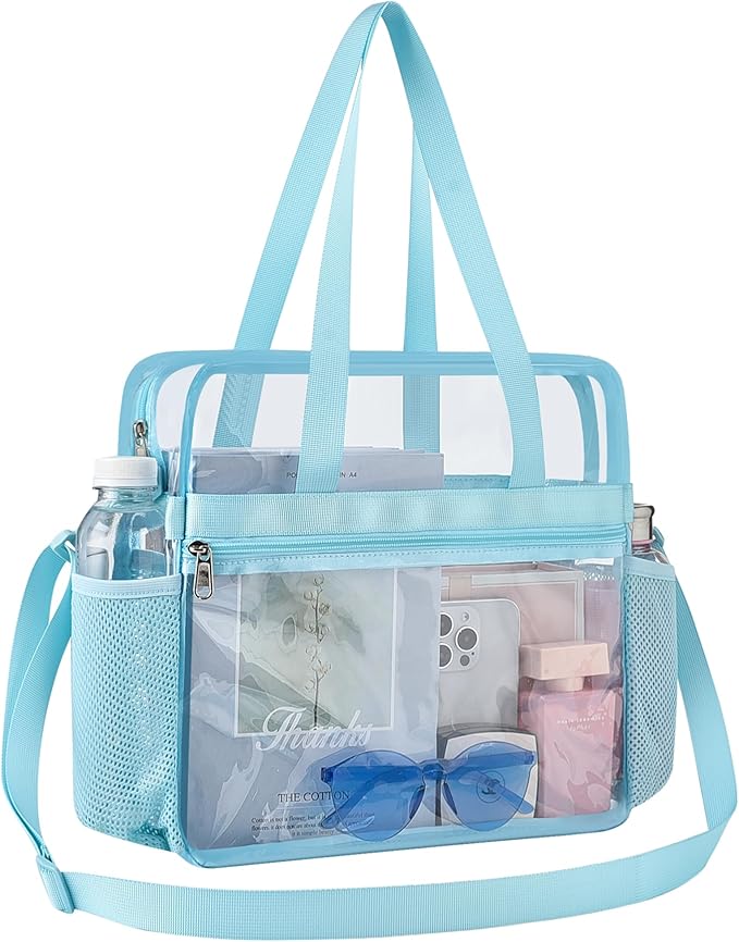 USPECLARE Clear Tote Stadium Approved, Security Travel & Gym Clear Bag for Work Sports Games Concerts