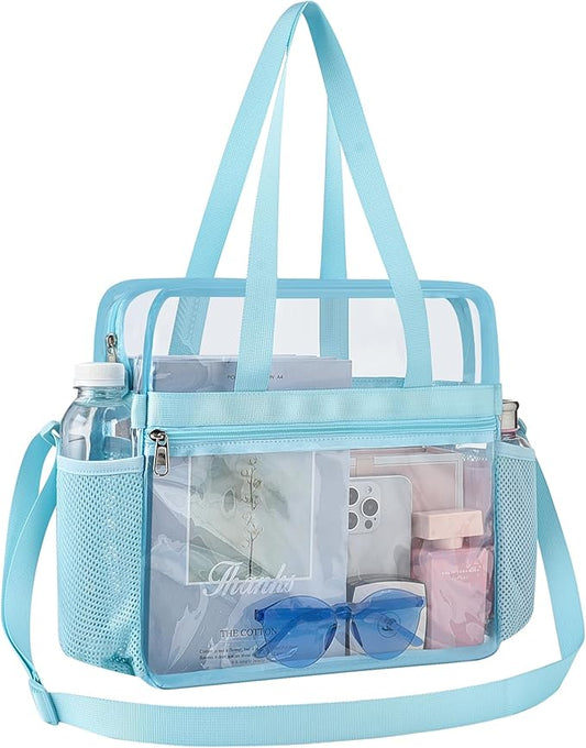 USPECLARE Clear Tote Stadium Approved, Security Travel & Gym Clear Bag for Work Sports Games Concerts