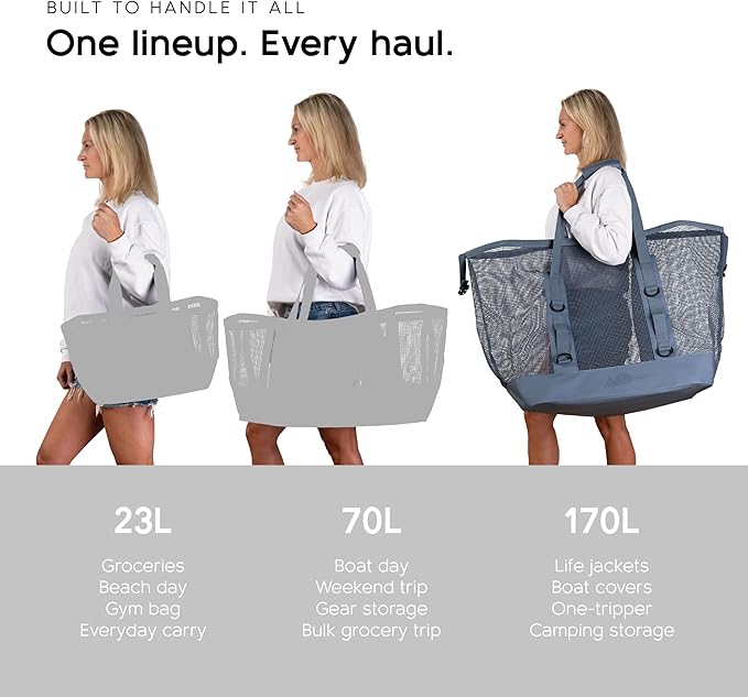 MISSION Boat Gear CASSI Heavy-Duty Outdoor Tote and Waterproof Marine-Grade Mesh Boat Bags