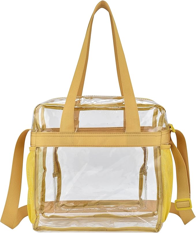 USPECLARE Clear Tote Stadium Approved, Security Travel & Gym Clear Bag for Work Sports Games Concerts