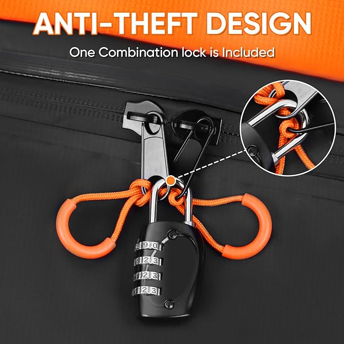 Car Rooftop Waterproof Bag,15 Cubic Feet Large Capacity Rainproof and Snowproof Cargo Transportation Roof Cargo Bag for All Vehicle with/Without Racks-Anti-Slip Mat,10 Straps,Luggage Lock