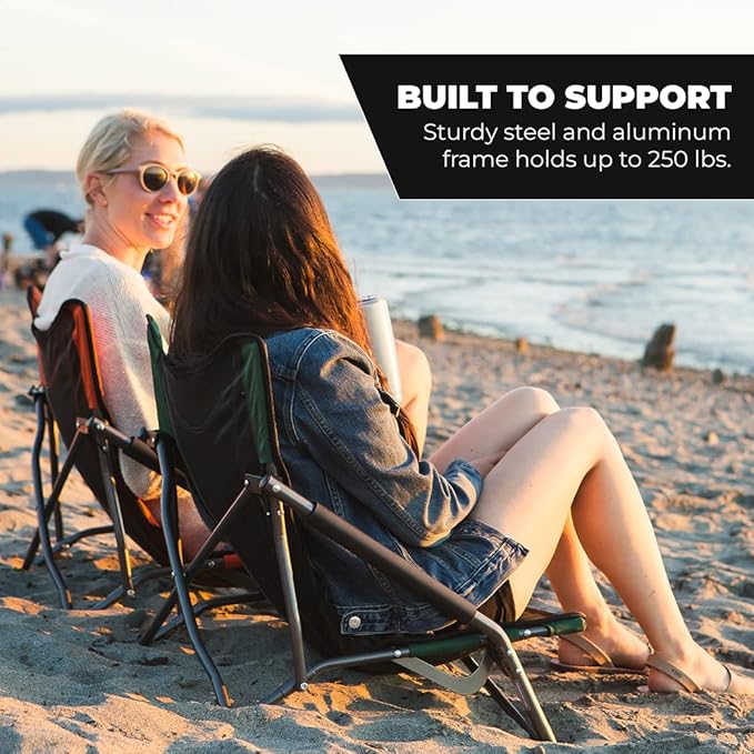Cascade Mountain Tech Folding Camp Chair for Camping, Beach, Picnic, Barbqeues, Sporting Events with Carry Bag