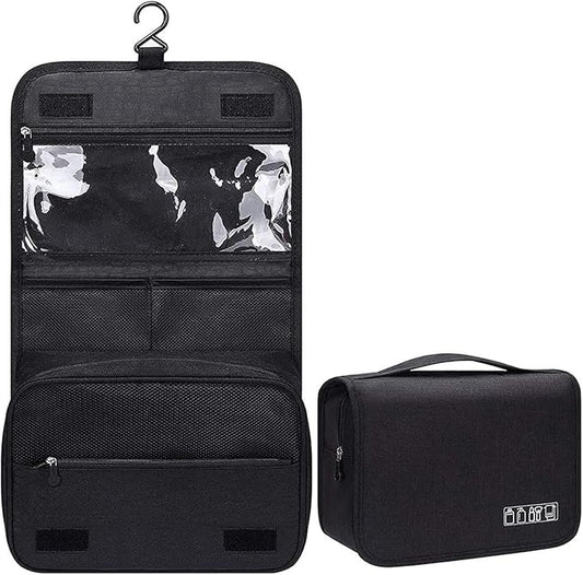 Toiletry Bag Travel Bag with Hanging Hook for Women and Men, Travel Toiletry Organizer Dopp Kit Water-resistant Makeup Cosmetic Bag Shaving Bag for Accessories, Shampoo,Full Sized Container,Toiletries