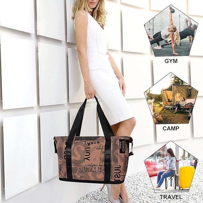 Womens Travel Duffel Bag Lightweight Sport Gym Bag Waterproof Weekender Overnight Bag with Wet and Dry Separation Pocket for Gym Training Yoga Fitness Swimming