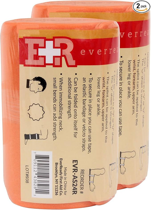 Ever Ready First Aid Universal Aluminum Splint, 24 Inch Rolled - 2 Pack