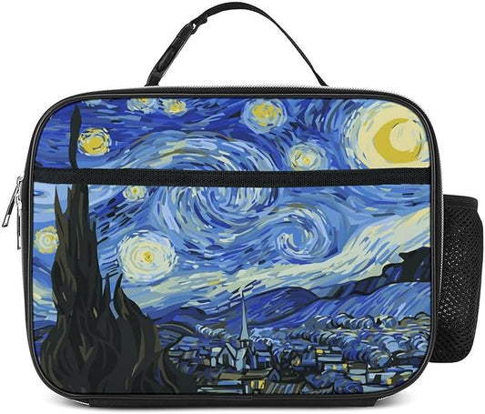 Art Starry Sky Lunch Bag Insulated Reusable Lunch Box Kids Girls Boys Cooler Thermal Tote Bag For Men Women School Work Picnic