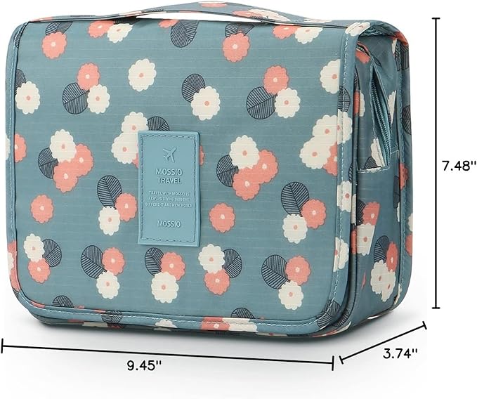 Mossio Hanging Toiletry Bag - Large Cosmetic Makeup Travel Organizer for Men & Women with Sturdy Hook