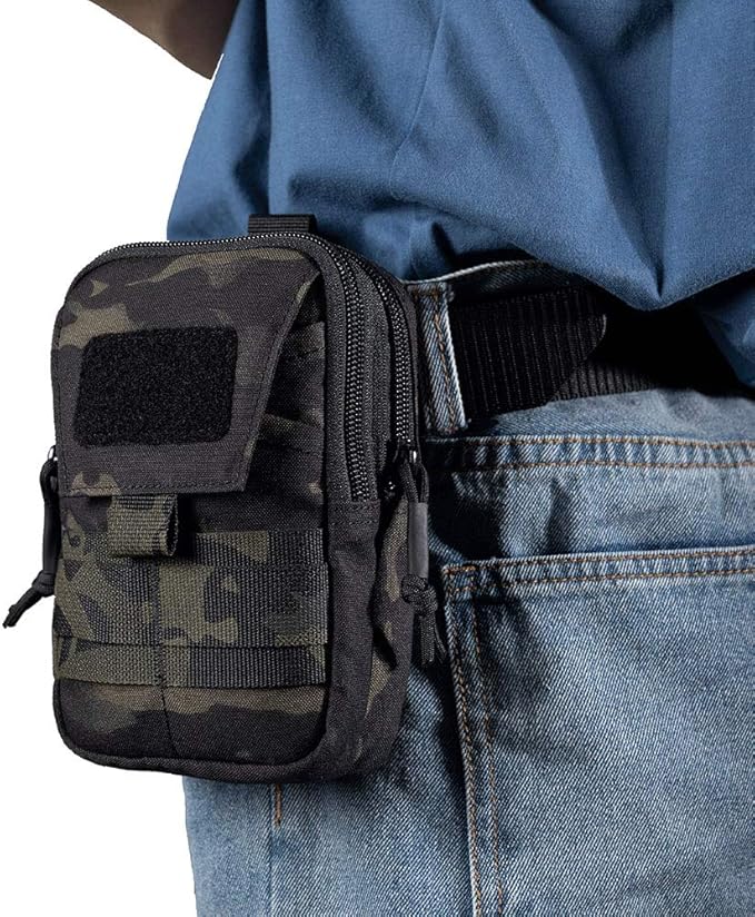 EXCELLENT ELITE SPANKER Tactical Molle EDC Pouch Nylon Belt Waist Bag Camping Hiking Organizer with Cellphone Holster for iPhone 12Pro 12 11ProMax XsMax XR XS X 8Plus 8 7 6 Samsung Galaxy Note 9 S9