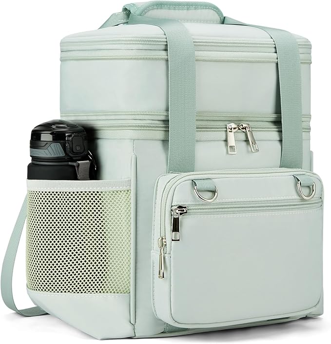 Insulated Lunch Box for Men/Women: Reusable Lunch Bag for Work Office Daytrip Picnic Beach - Leakproof Cooler Tote Bag Organizer for Adults - Green