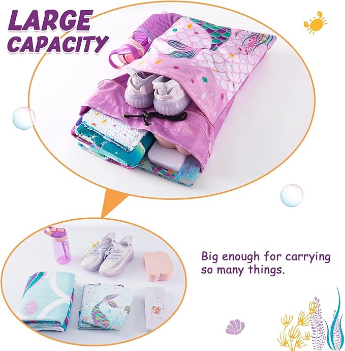 WAWSAM Gym Drawstring Backpack String Bag - 15” x 17” Sports Gym Bag for Kids Waterproof Swimming Beach Shopping Yoga Bag