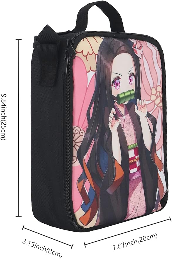 Roffatide Kamado Nezuko Lunch Box Bag Girls Leakproof Multifunctional Student Small Thermal Insulation Lunch Bag