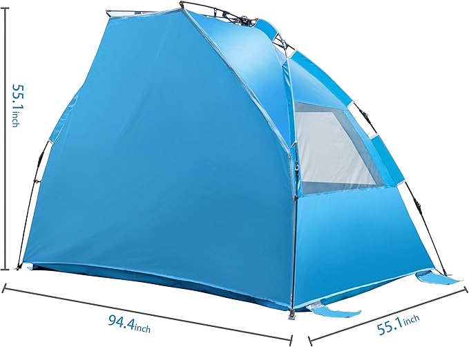 Beach Tent-Outdoors Easy Up Cabana Tent Sun Shelter Beach Umbrella, Deluxe Large for 5-6 Person Blue