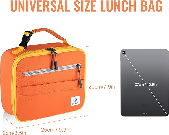 Genteen Lunch Box Lunch Bag for Kids Girls,Insulated Lunch Bag Women,Reusable Lunchbox for School,Work,Outdoor(Orange)