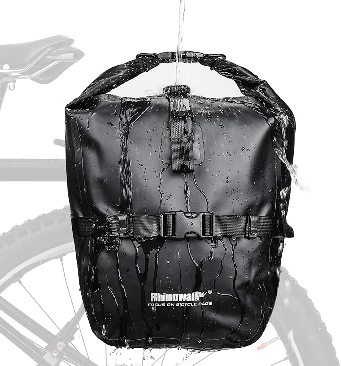 Rhinowalk 20L Bike Pannier Bag Waterproof Bicycle Rear Seat Trunk Bag for Cycling Bicycling Traveling Riding