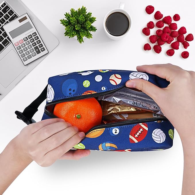 Cerbonny Small Cooler Bag Freezable Lunch Bag for Work School Travel,Small Lunch Bag,Small Insulated Bag For Kids/Adults,Freezer Lunch Bags,Mini Lunch Bag Fit For Yogurt,Suit for 3+(blue football)