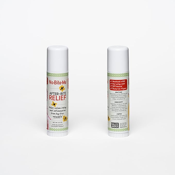 SALLYEANDER No-Bite-Me Anti-Itch Balm Sticks – All-Natural Bug-Bite Relief – 2-Pack – Gentle for Kids & Infants
