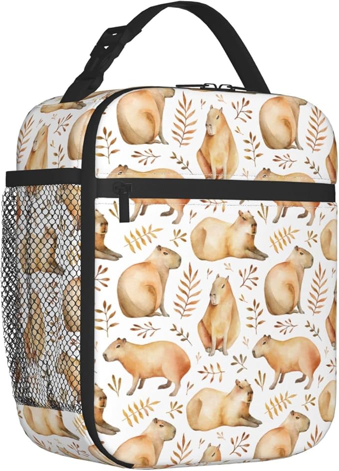 Capybara Lunch Box Reusable Insulated Lunch Bag Thermal Cooler Tote For Boys Girls Teen School Men Women Picnic Travel Hiking