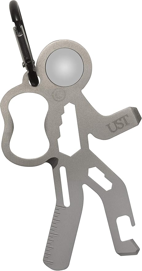 UST Tool-a-Long Multi-Tool Carabiners with Durable, Compact Stainless Steel Construction for Hiking, Kayaking, Camping, Travel and Outdoor Survival