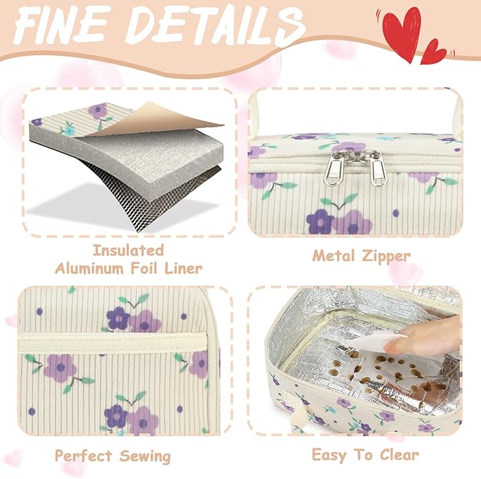 Kids Lunch Box Boys Girls Insulated Lunch Cooler Bag Reusable Lunch Tote Kit for School Travel