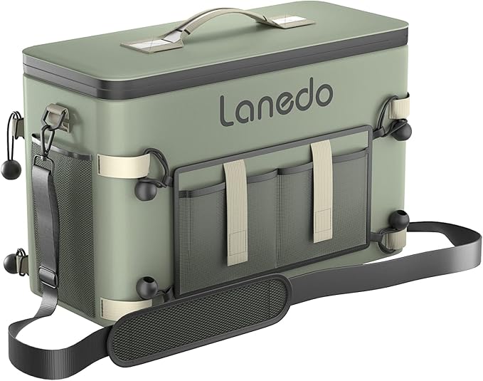 Deep Freeze Cooler Soft Sided Cooler Bag, 34 Can Collapsible Insulated Ice Chest, Large Leakproof Camping & Travel Cooler for Kayaking & Beach