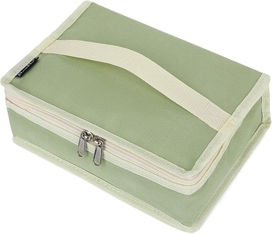 FlowFly Small Insulated Lunch box Portable Soft Bag Mini Cooler Thermal Meal Tote Kit with Handle for Work & School, Light Matcha