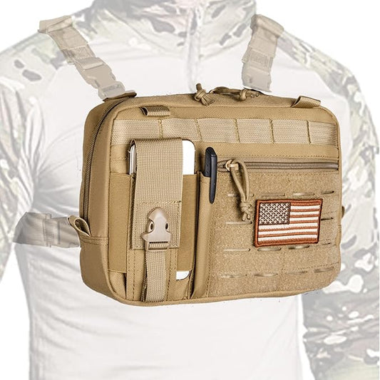 Molle Admin Pouch with Laser Cutting Loop,Car EDC EMT Molle Pouches, Large Capacity Tactical Pouch, EDC Pouch Organizer Include US Flag