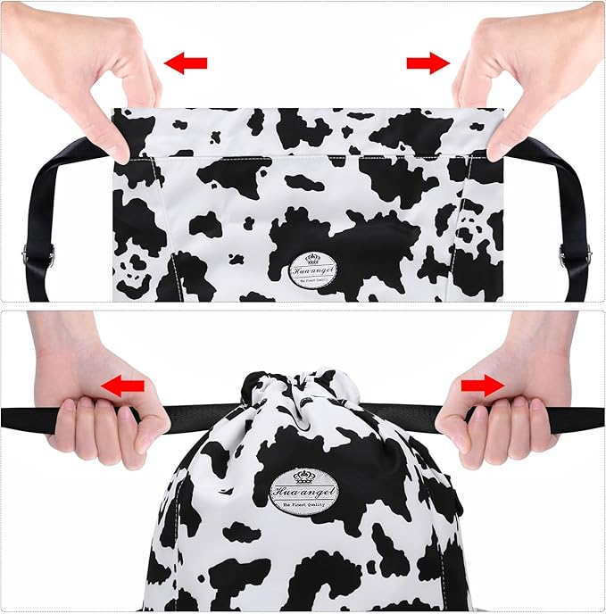 HUA ANGEL Floral Print Drawstring Bag - Lightweight Waterproof Cinch Sackpack with Side Pocket for Men & Women Travel Gym Bag