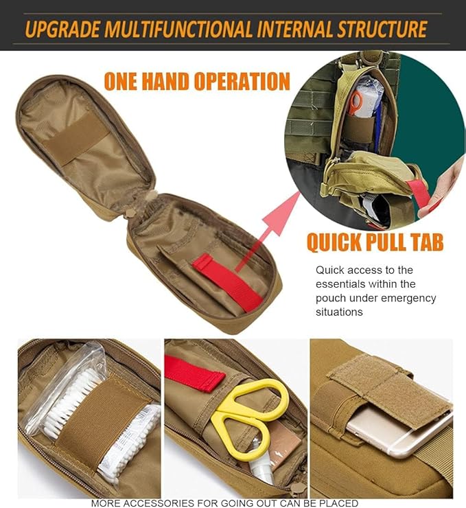 Tactical Trauma Kit Emergency First Aid Stop The Bleed Ifak Refill, Ifak Med Kit Trauma Refill Military Medical Supplies Kit Pack for Duty Belt