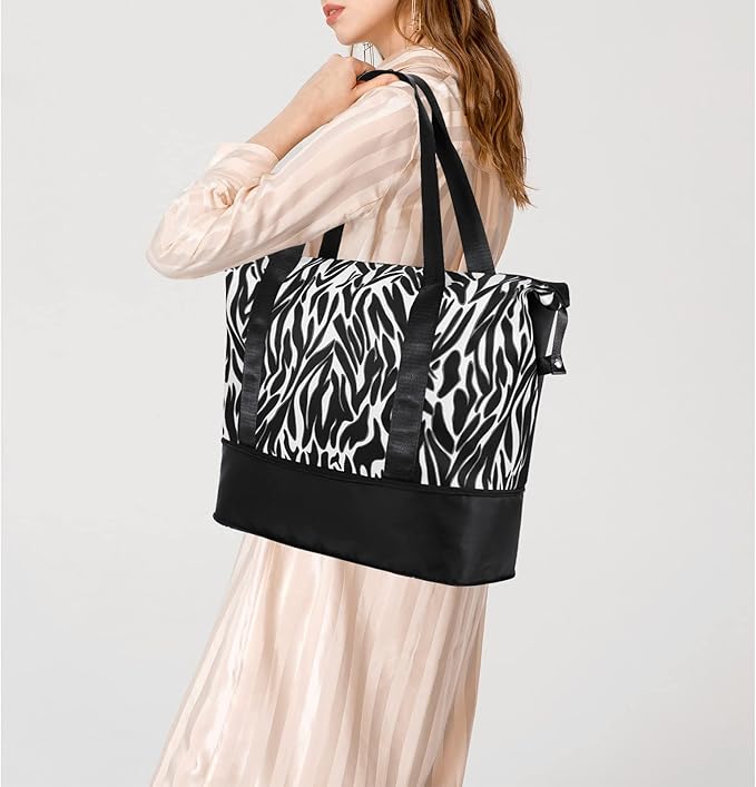 Womens Travel Duffel Bag Lightweight Sport Gym Bag Waterproof Weekender Overnight Bag with Wet and Dry Separation Pocket for Gym Training Yoga Fitness Swimming