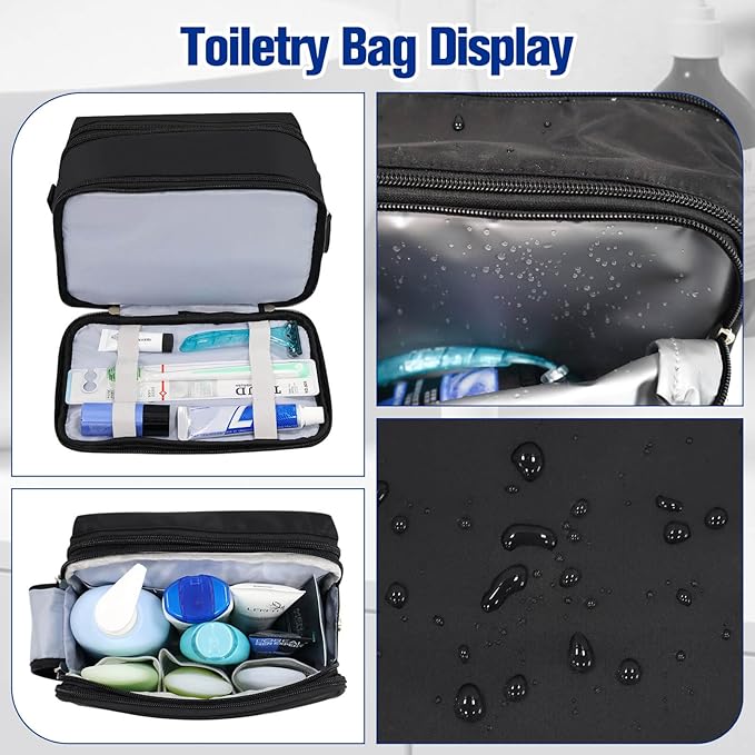 Toiletry Bag For Men, Travel Essentials Shaving Dopp Kit Bathroom Bag Hanging Shower Bag For Camping Outdoor, Father's Gifts, Dad's gift, Black