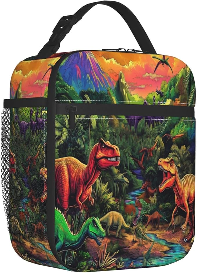 Dinosaur Lunch Bag Insulated Reusable Lunch Box Thermal Cooler Tote For Men Women Work Travel Picnic Hiking