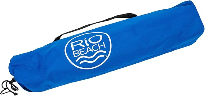 Rio Brands 22" Square Lightweight Fabric Portable Folding Beach Table with Cupholders, Blue