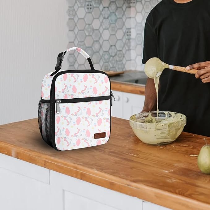 Lunch Box for Men & Women Durable Lunch Bag for Adults Reusable Small Lunchbox White Unicorn