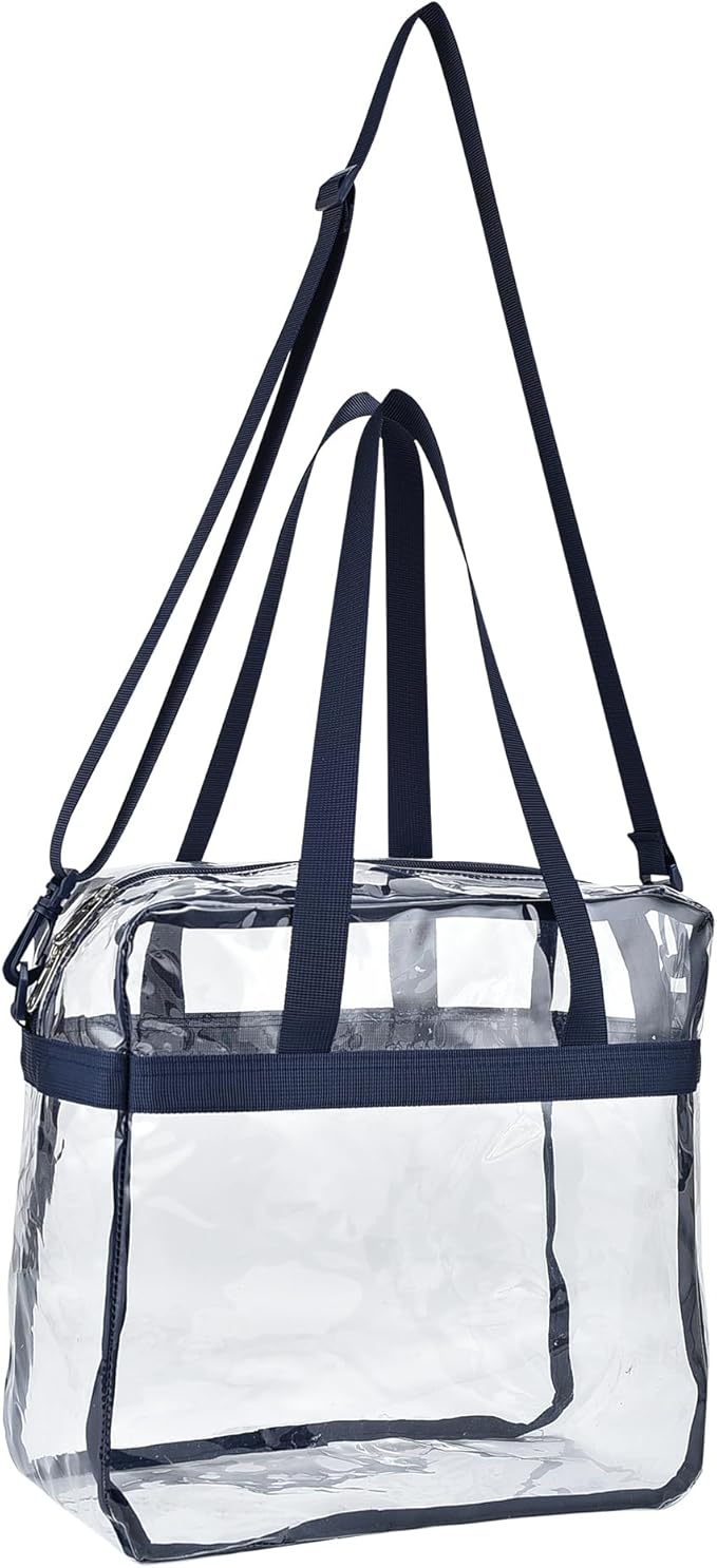 USPECLARE Clear Tote Stadium Approved, Security Travel & Gym Clear Bag for Work Sports Games Concerts
