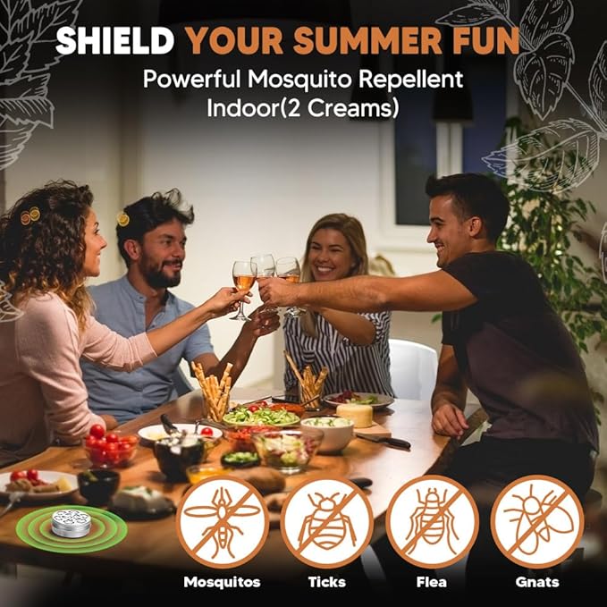 Mosquito Repellent Outdoor Patio Cream, Mosquito Repellant Indoors, Mosquito Control for Room, Mosquito Repellents for Yard, Camping Mosquito Deterrent, Keep Mosquito Away for Travel-2P