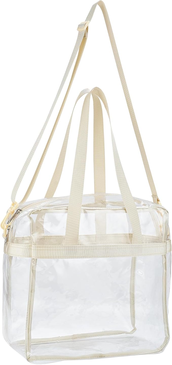 USPECLARE Clear Tote Stadium Approved, Security Travel & Gym Clear Bag for Work Sports Games Concerts