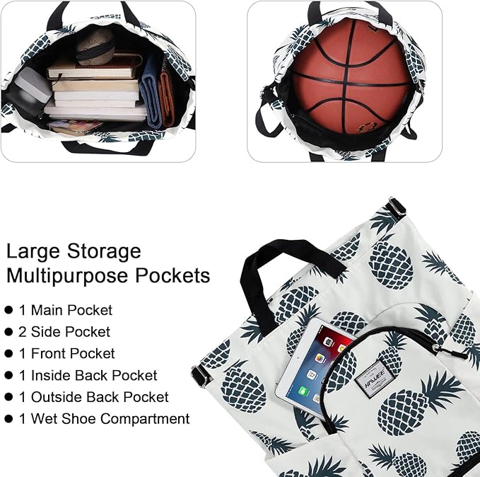 Dry Wet Drawstring Backpack with Shoe Compartment for Women Adjustable Gym Bag